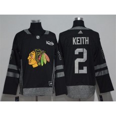Chicago Blackhawks #2 Duncan Keith Black 1917-2017 100th Anniversary Adidas Jersey