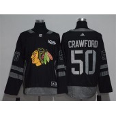 Chicago Blackhawks #50 Corey Crawford Black 1917-2017 100th Anniversary Adidas Jersey