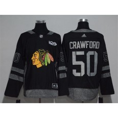 Chicago Blackhawks #50 Corey Crawford Black 1917-2017 100th Anniversary Adidas Jersey
