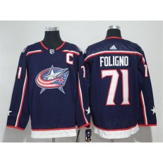 Columbus Blue Jackets #71 Nick Foligno Navy Adidas Jersey