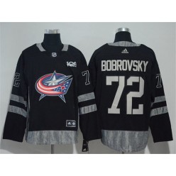 Columbus Blue Jackets #72 Sergei Bobrovsky Black 1917-2017 100th Anniversary Adidas Jersey
