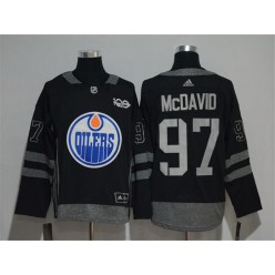 Edmonton Oilers #97 Connor McDavid Black 1917-2017 100th Anniversary Adidas Jersey