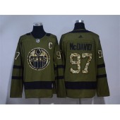 Edmonton Oilers #97 Connor McDavid Olive Green Adidas Jersey