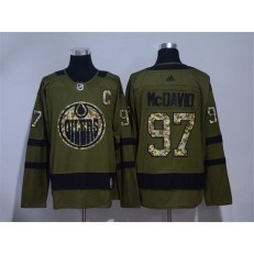 Edmonton Oilers #97 Connor McDavid Olive Green Adidas Jersey
