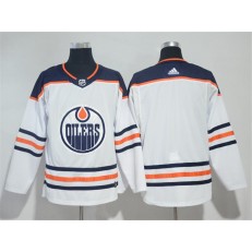 Edmonton Oilers Blank White Adidas Jersey