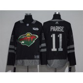 Minnesota Wild #11 Zach Parise Black 1917-2017 100th Anniversary Adidas Jersey