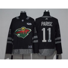 Minnesota Wild #11 Zach Parise Black 1917-2017 100th Anniversary Adidas Jersey