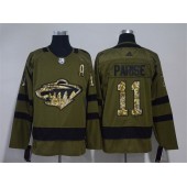 Minnesota Wild #11 Zach Parise Olive Green Adidas Jersey