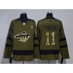 Minnesota Wild #11 Zach Parise Olive Green Adidas Jersey