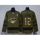 Minnesota Wild #12 Eric Staal Olive Green Adidas Jersey