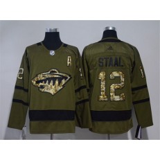 Minnesota Wild #12 Eric Staal Olive Green Adidas Jersey
