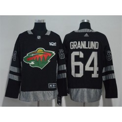 Minnesota Wild #64 Mikael Granlund Black 1917-2017 100th Anniversary Adidas Jersey