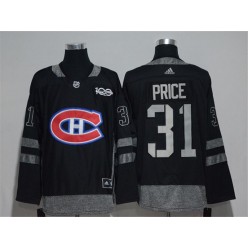 Montreal Canadiens #31 Carey Price Black 1917-2017 100th Anniversary Adidas Jersey