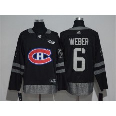 Montreal Canadiens #6 Shea Weber Black 1917-2017 100th Anniversary Adidas Jersey