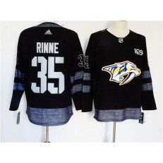 Nashville Predators #35 Pekka Rinne Black 1917-2017 100th Anniversary Adidas Jersey