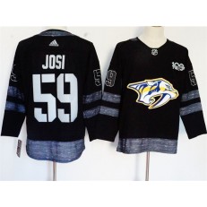 Nashville Predators #59 Roman Josi Black 1917-2017 100th Anniversary Adidas Jersey