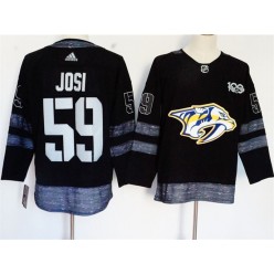 Nashville Predators #59 Roman Josi Black 1917-2017 100th Anniversary Adidas Jersey