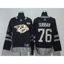 Nashville Predators #76 P.K Subban Black 1917-2017 100th Anniversary Adidas Jersey
