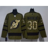 New Jersey Devils #30 Martin Brodeur Olive Green Adidas Jersey