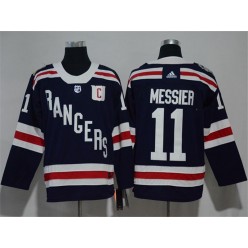 New York Rangers #11 Mark Messier Navy Adidas Jersey