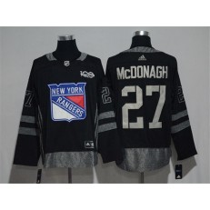 New York Rangers #27 Ryan McDonagh Black 1917-2017 100th Anniversary Adidas Jersey