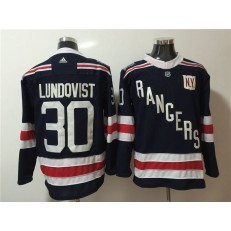 New York Rangers #30 Henrik Lundqvist Navy Adidas Jersey