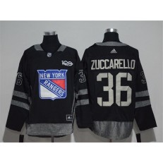 New York Rangers #36 Mats Zuccarello Black 1917-2017 100th Anniversary Adidas Jersey