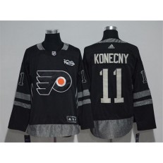 Philadelphia Flyers #11 Travis Konecny Black 1917-2017 100th Anniversary Adidas Jersey