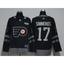 Philadelphia Flyers #17 Wayne Simmonds Black 1917-2017 100th Anniversary Adidas Jersey