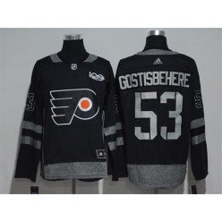 Philadelphia Flyers #53 Shayne Gostisbehere Black 1917-2017 100th Anniversary Adidas Jersey
