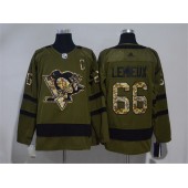 Pittsburgh Penguins #66 Mario Lemieux Olive Adidas Jersey