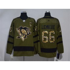 Pittsburgh Penguins #66 Mario Lemieux Olive Adidas Jersey