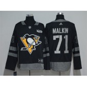 Pittsburgh Penguins #71 Evgeni Malkin Black 1917-2017 100th Anniversary Adidas Jersey