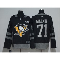 Pittsburgh Penguins #71 Evgeni Malkin Black 1917-2017 100th Anniversary Adidas Jersey