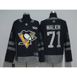 Pittsburgh Penguins #71 Evgeni Malkin Black 1917-2017 100th Anniversary Adidas Jersey