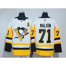 Pittsburgh Penguins #71 Evgeni Malkin White Adidas Jersey