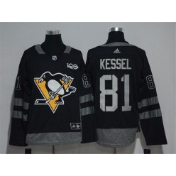 Pittsburgh Penguins #81 Phil Kessel Black 1917-2017 100th Anniversary Adidas Jersey
