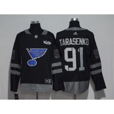 St.Louis Blues #91 Vladimir Tarasenko Black 1917-2017 100th Anniversary Adidas Jersey