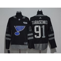 St.Louis Blues #91 Vladimir Tarasenko Black 1917-2017 100th Anniversary Adidas Jersey