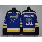 St.Louis Blues #91 Vladimir Tarasenko Blue USA Flag Adidas Jersey