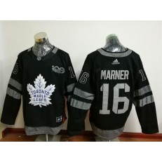 Toronto Maple Leafs #16 Mitchell Marner Black 1917-2017 100th Anniversary Adidas Jersey