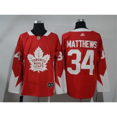Toronto Maple Leafs #34 Auston Matthews Red Adidas Jersey