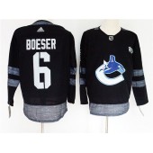 Vancouver Canucks #6 Brock Boeser Black 1917-2017 100th Anniversary Adidas Jersey