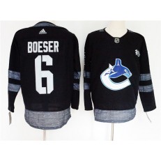 Vancouver Canucks #6 Brock Boeser Black 1917-2017 100th Anniversary Adidas Jersey