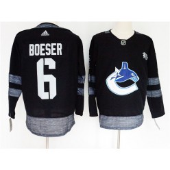 Vancouver Canucks #6 Brock Boeser Black 1917-2017 100th Anniversary Adidas Jersey