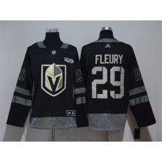 Vegas Golden Knights #29 Marc-Andre Fleury Black 1917-2017 100th Anniversary Adidas Jersey