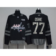 Washington Capitals #77 T.J. Oshie Black 1917-2017 100th Anniversary Adidas Jersey