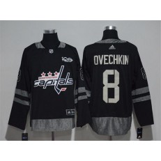 Washington Capitals #8 Alexander Ovechkin Black 1917-2017 100th Anniversary Adidas Jersey