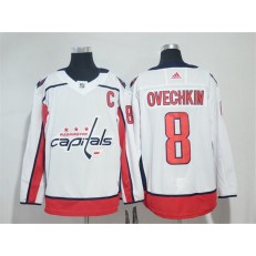 Washington Capitals #8 Alexander Ovechkin White Adidas Jersey