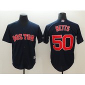 MLB Boston Red Sox 50 Mookie Betts Navy Cool Base Men Jersey